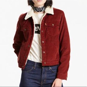 Levi’s red corduroy Sherpa trucker jacket